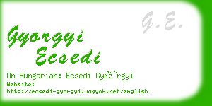 gyorgyi ecsedi business card